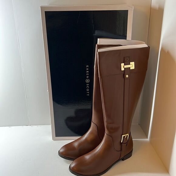 Karen Scott Deliee2 Riding Boots, Cognac size 7M - Picture 1 of 6